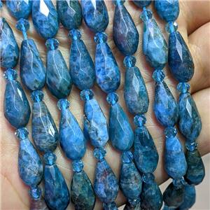 Natural Blue Apatite Beads Faceted Teardrop, approx 8-16mm [GB22008]
