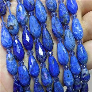 Natural Blue Lapis Lazuli Beads Faceted Teardrop, approx 8-16mm [GB22013]