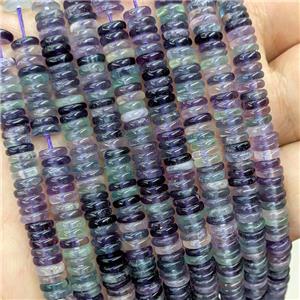Natural Fluorite Heishi Beads Multicolor, approx 6mm [GB22028]