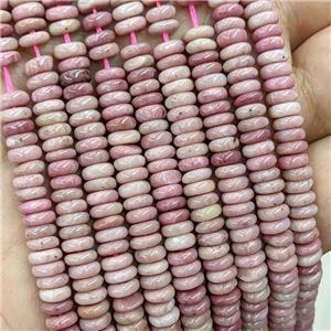 Natural Pink Wood Lace Jasper Heishi Beads, approx 6mm [GB22034]