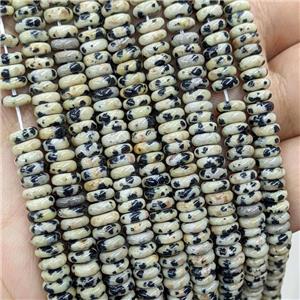 Natural Black Dalmatian Jasper Heishi Beads, approx 6mm [GB22035]