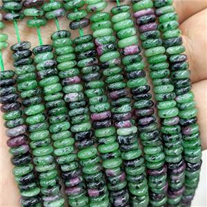Natural Ruby In Zoisite Heishi Beads Green, approx 6mm [GB22037]