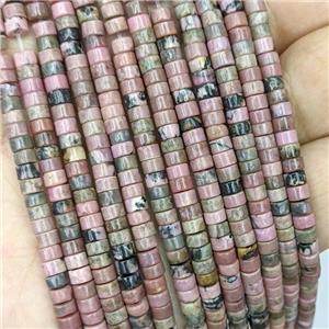 Natural Chinese Rhodonite Heishi Beads, approx 4mm [GB22048]