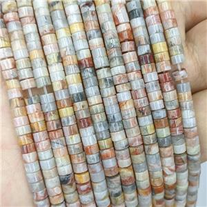 Natural Crazy Lace Agate Heishi Beads Multicolor, approx 4mm [GB22050]