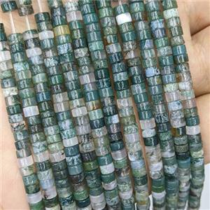 Natural Moss Agate Heishi Beads Green, approx 4mm [GB22053]