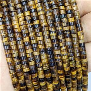 Natural Tiger Eye Stone Heishi Beads, approx 4mm [GB22068]