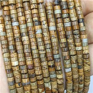Natural Picture Jasper Heishi Beads, approx 4mm [GB22071]