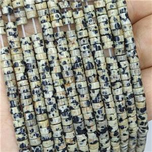 Natural Black Dalmatian Heishi Beads, approx 4mm [GB22083]