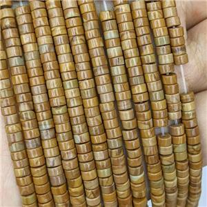 Natural Brown Wood Lace Jasper Heishi Beads, approx 4mm [GB22085]