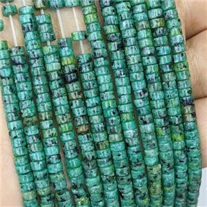 Natural Marble Heishi Beads Green Dye, approx 4mm [GB22089]