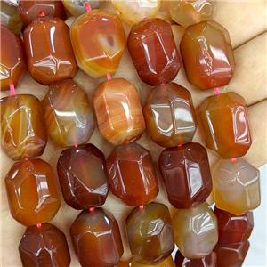 Natural Red Agate Column Beads Faceted, approx 16-20mm [GB22106]