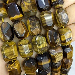 Natural Tiger Eye Stone Column Beads Faceted, approx 16-20mm [GB22108]