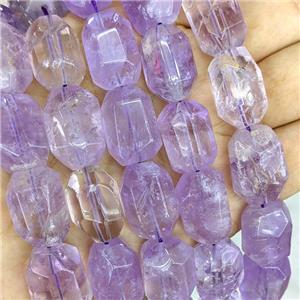 Natural Amethyst Nugget Beads Freeform Faceted Lt.Purple, approx 16-20mm [GB22113]