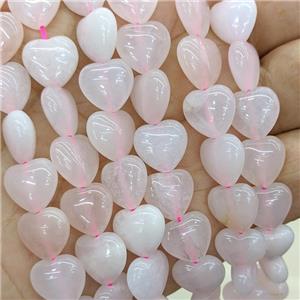 Natural Pink Rose Quartz Heart Beads, approx 12mm [GB22147]