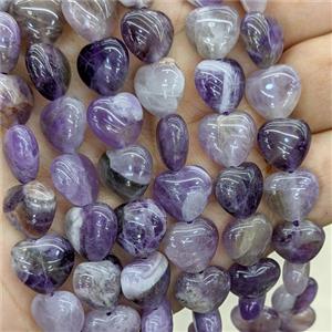 Natural Amethyst Heart Beads Purple, approx 12mm [GB22150]