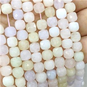 Jade Beads Dye Faceted Cube Multicolor, approx 7-8mm [GB22166]