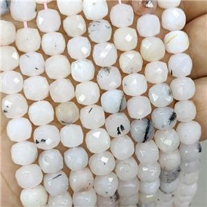 Jade Beads Dye Faceted Cube, approx 7-8mm [GB22175]
