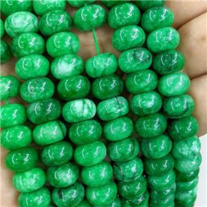 Green Dye Jade Beads Smooth Rondelle B-Grade, approx 8-12mm [GB22206]