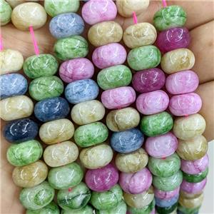 Dye Jade Beads Smooth Rondelle B-Grade Mixed Color, approx 8-12mm [GB22207]