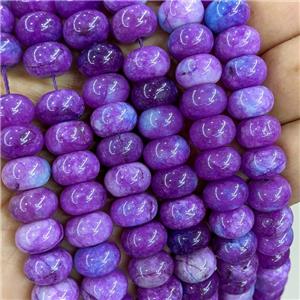 Purple Dye Jade Beads Smooth Rondelle B-Grade, approx 8-12mm [GB22210]