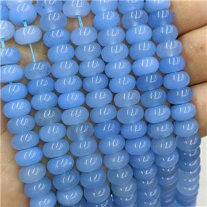 Blue Dye Jade Beads Smooth Rondelle, approx 6x10mm [GB22214]