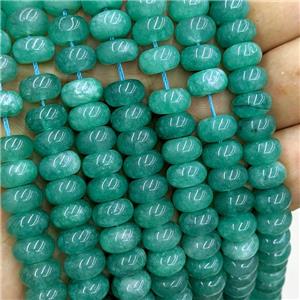 Green Dye Jade Beads Smooth Rondelle, approx 6x10mm [GB22215]