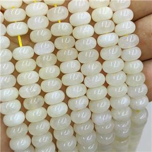 Lt.yellow Dye Jade Beads Smooth Rondelle, approx 6x10mm [GB22218]