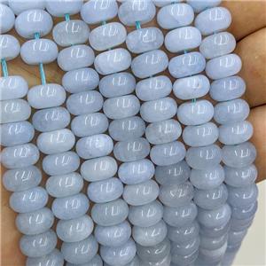Lt.blue Dye Jade Beads Smooth Rondelle, approx 6x10mm [GB22220]
