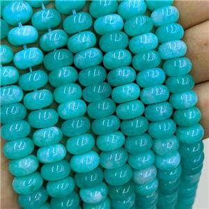 Green Dye Jade Beads Smooth Rondelle, approx 6x10mm [GB22221]