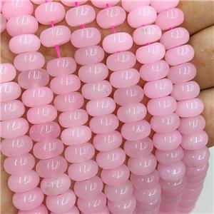 Pink Dye Jade Beads Smooth Rondelle, approx 6x10mm [GB22222]