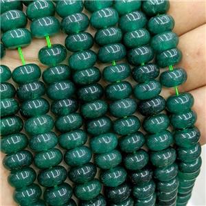 Green Dye Jade Beads Smooth Rondelle, approx 6x10mm [GB22224]