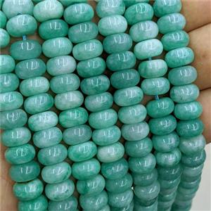 Jade Beads Smooth Rondelle Green Dye, approx 6x10mm [GB22227]