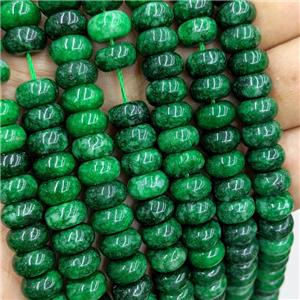 Jade Beads Smooth Rondelle Green Dye, approx 6x10mm [GB22231]