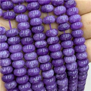 Jade Beads Smooth Rondelle Purple Dye, approx 6x10mm [GB22233]