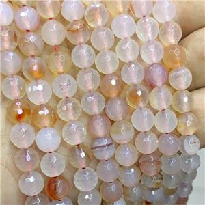 Natural Agate Beads Faceted Round, approx 8mm dia [GB22247-8MM]