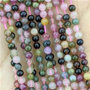 Natural Tourmaline Beads Tiny Smooth Round Multicolor, approx 3.3mm [GB22264]