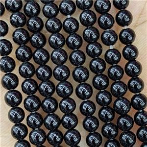 Natural Black Onyx Agate Beads Smooth Round, approx 4mm [GB22285]