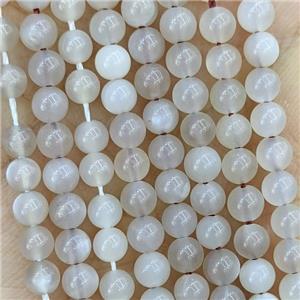 Natural Gray Moonstone Beads Smooth Round, approx 4mm [GB22312]
