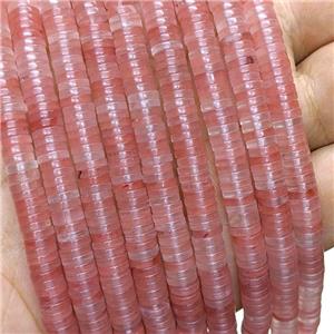 Synthetic Quartz Heishi Beads Pink, approx 1x6mm [GB22322]