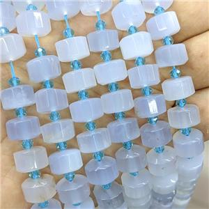 Natural Blue Chalcedony Agate Heishi Beads, approx 12mm [GB22344]