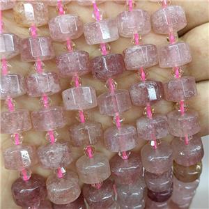 Natural Pink Strawberry Quartz Heishi Beads, approx 12mm [GB22352]