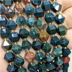 Natural Ocean Agate Beads Green Cut Bicone, approx 8-10mm [GB22399]