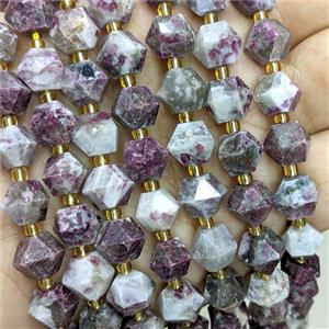 Natural Plum Blossom Tourmaline Beads Cut Bicone, approx 8-10mm [GB22407]