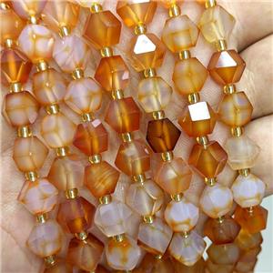 Natural Red Agate Beads Cut Bicone, approx 8-10mm [GB22409]