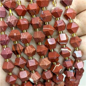Natural Red Jasper Beads Cut Bicone, approx 8-10mm [GB22414]