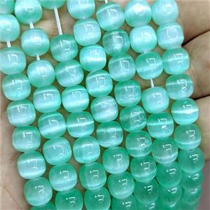 Natural Selenite Barrel Beads Green Dye, approx 8x8mm [GB22426]