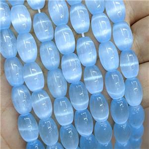 Natural Selenite Rice Beads Blue Dye, approx 8-12mm [GB22434]
