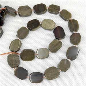 Natural Golden Obsidian Beads Rectangle, approx 10-15mm [GB22455]