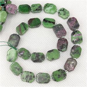 Natural Ruby In Zoisite Beads Green Rectangle, approx 10-15mm [GB22460]