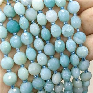 Natural Blue Amazonite Beads Faceted Coin, approx 10mm [GB22495]